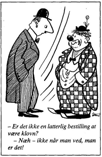 Storm P. tegning af klovn og mand